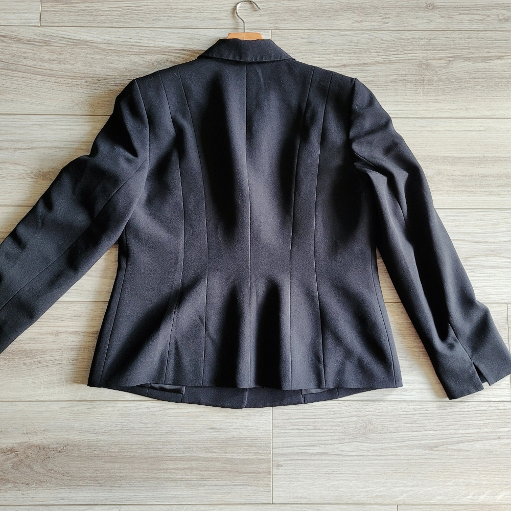 Kasper Sewn Detail Sleek Feminine Fit Black Corporate Business Suit Jacket 12 - Picture 10 of 10